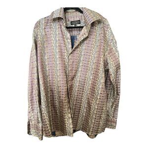 Men’s Big & Tall Daniel Elissa Multicolor Geometric Print Dress Shirt Size 2XL